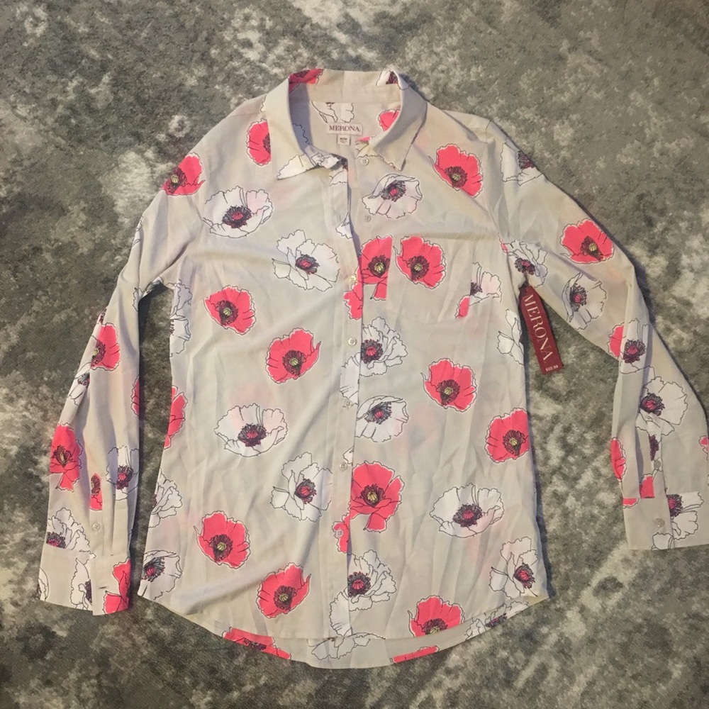 Floral button down blouse
